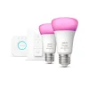 Clearance Hue White and Color Ambiance Startsæt 9W LED E27 (2-sæt) Philips Hue Pærer|Pærer