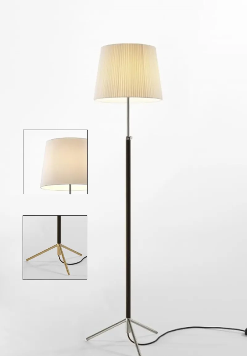 Outlet Pie de salón Gulvlampe G3 hvid/messing Standerlamper
