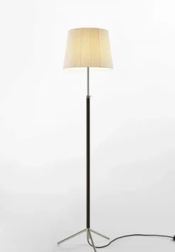 Best Pie de salón Gulvlampe G3 natur/krom Standerlamper