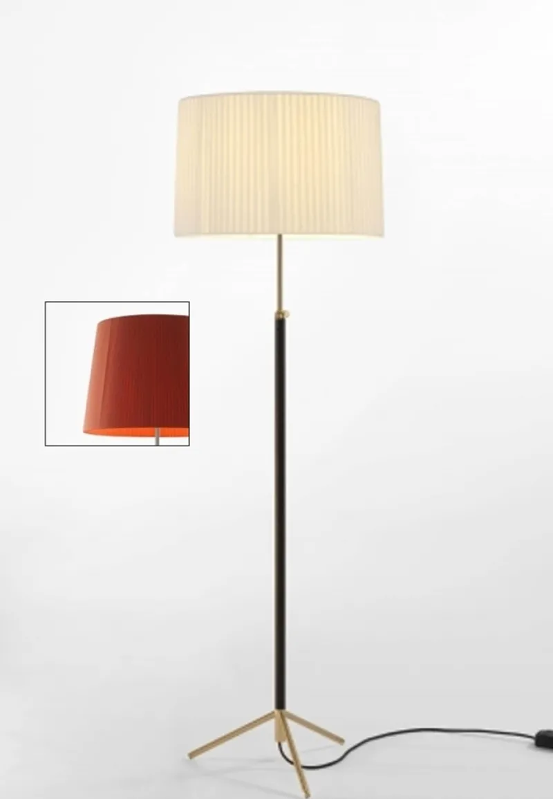 New Pie de salón Gulvlampe G2 rød/messing Standerlamper