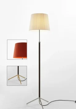 Hot Pie de salón Gulvlampe G3 rød/messing Standerlamper