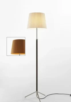 Online Pie de salón Gulvlampe G3 sennep/krom Standerlamper