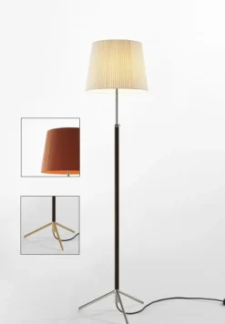 Best Pie de salón Gulvlampe G3 terracotta/messing Standerlamper