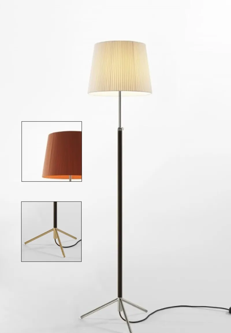 Best Pie de salón Gulvlampe G3 terracotta/messing Standerlamper