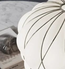 Sale Pinecone Bordlampe, Stor - Ø50, hvid/chrome Glas Lamper|Bordlamper