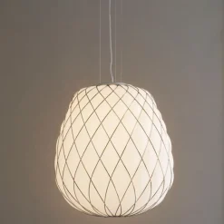 Sale Pinecone Pendel, Lille - Ø30, hvid/chrome Glas Lamper|Pendler