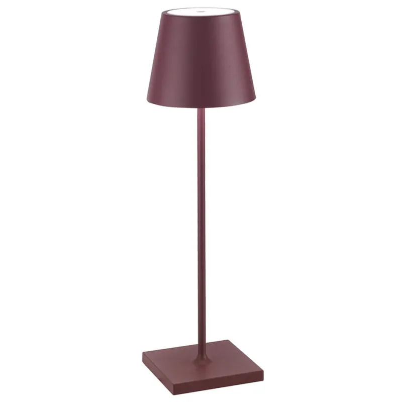 Poldina batterilampe / bordlampe, bordeaux Transportable Lamper|Skrivebordslamper