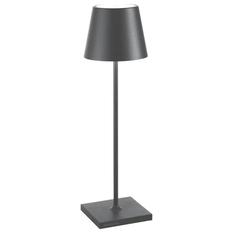 Clearance Poldina batterilampe / bordlampe, mørkegrå Transportable Lamper|Skrivebordslamper