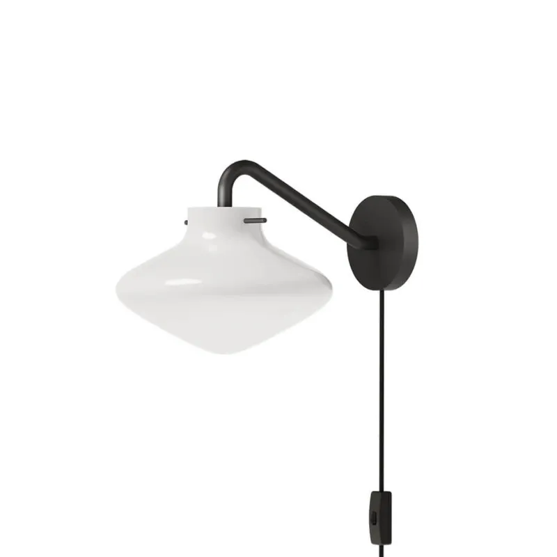 Hot Repose væglampe 175, sort/opal Hvide Lamper|Glas Lamper