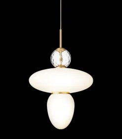 Sale Rizzatto 43 pendel, satin brass/opal Glas Lamper|Spisebordslamper