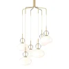 Sale Rizzatto cluster 6 pendel, satin messing/opal Messinglamper|Lamper Til Sofabord