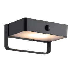 Discount Saulio Solar væglampe m/solcelle, sort Sorte Væglamper|Udendørslamper Med Sensor