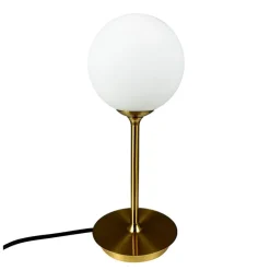 Sia bordlampe, messing/hvid Messinglamper|Hvide Lamper