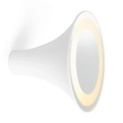 Hot Sirens Væglampe Ø26,5 m. frosted glas og stort spejl, Hvid Hvide Lamper|Soveværelseslamper