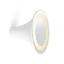 Clearance Sirens Væglampe Ø21 m. frosted glas og stort spejl, Hvid Hvide Lamper|Soveværelseslamper