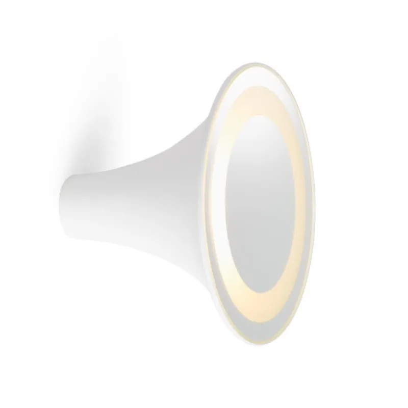 Clearance Sirens Væglampe Ø21 m. frosted glas og stort spejl, Hvid Hvide Lamper|Soveværelseslamper