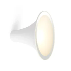Hot Sirens Væglampe Ø21 m. frosted glas og spejlkant, Hvid Hvide Lamper