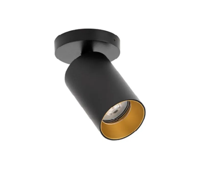 Online SpotOn Circle1 loftlampe/spot, sort/guld Spotlampe|Lamper Til Værksted