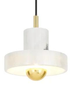 Online Stone pendel, hvid/guld Marmor Lamper|Pendler