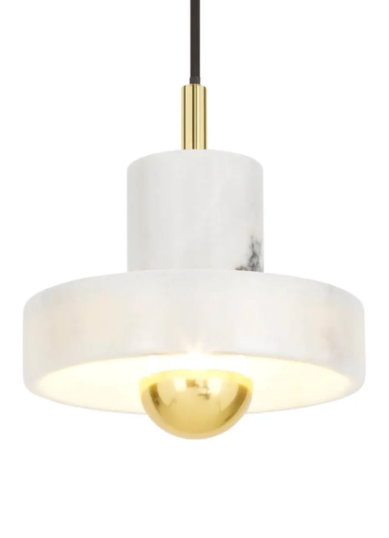 Online Stone pendel, hvid/guld Marmor Lamper|Pendler