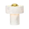 Best Stone Portable bordlampe / batterilampe, hvid/guld Marmor Lamper|Hvide Lamper