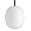 Sale Superæg 200P pendel, opal/sort ledning Hvide Lamper|Spisebordslamper
