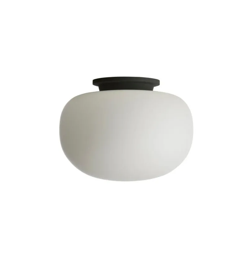 Outlet Supernate loftlampe Ø28, opal/sort Hvide Lamper|Glas Lamper