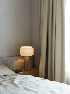 Online Takai bordlampe, beige Marmor Lamper|Lamper Til Sofabord