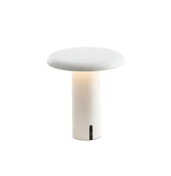 New Takku bordlampe / batterilampe, lakeret hvid Hvide Lamper|Transportable Lamper
