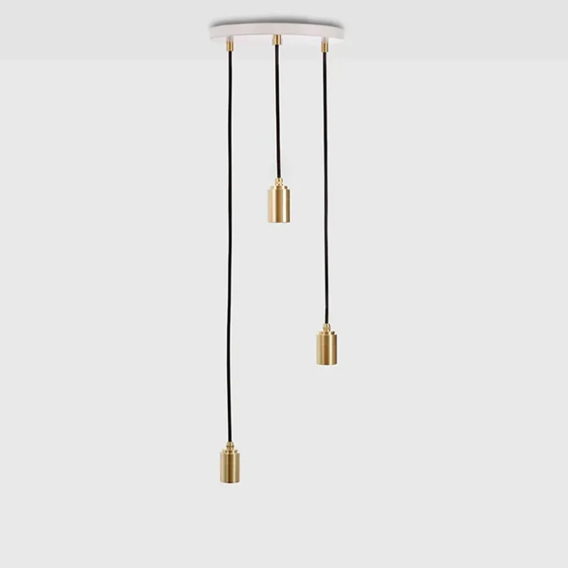 Triple pendel (fatning), hvid/messing Messinglamper|Hvide Lamper