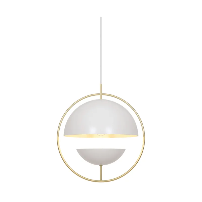 Online Tavia pendel, messing/hvid Messinglamper|Hvide Lamper