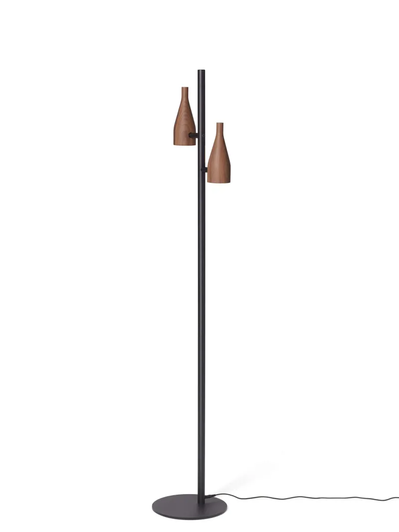 Timber Lounge Double gulvlampe, valnød Lamper I Træ|Standerlamper