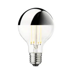 Hot Topforspejlet Globe LED Ø80 Crown, sølv Pærer|Led Pærer
