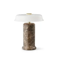 Sale TRIP no. 2 portable batterilampe / bordlampe, dark emperador/opal Messinglamper|Marmor Lamper
