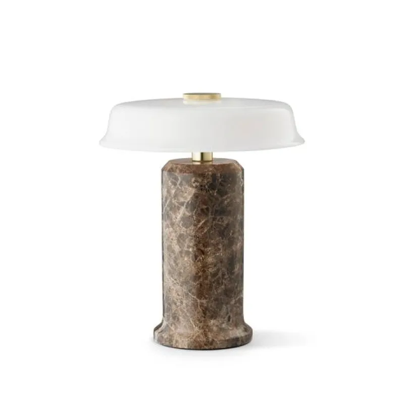 Sale TRIP no. 2 portable batterilampe / bordlampe, dark emperador/opal Messinglamper|Marmor Lamper
