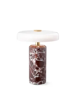Outlet TRIP portable batterilampe / bordlampe, burgundy/opal Messinglamper|Glas Lamper