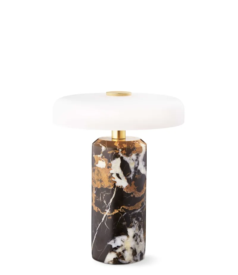 Hot TRIP portable batterilampe / bordlampe, dark clay/opal Messinglamper|Marmor Lamper