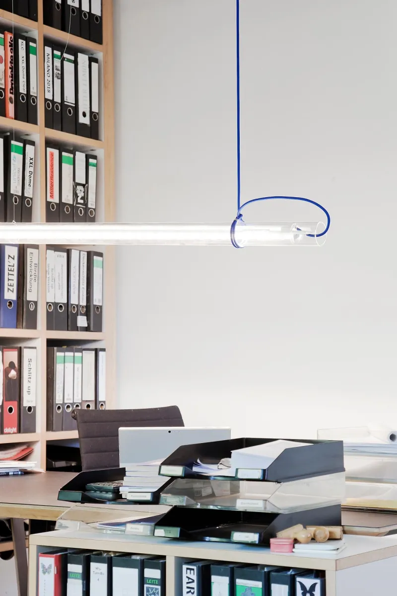 Sale Tubular pendel m/blå ledning Glas Lamper|Hængelamper