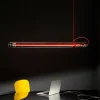 Discount Tubular pendel, rød m/rød ledning Glas Lamper|Hængelamper