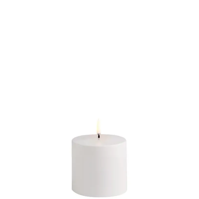 Online Udendørs LED bloklys, White, 7,8x7,8 cm Terrasselamper|Led Stearinlys