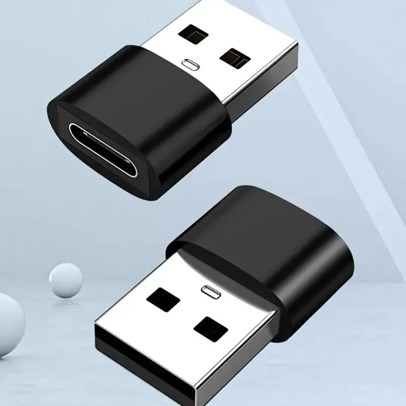 New USB A til USB C adapter, sort Reservedele Til Lamper
