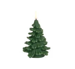 Sale Uyuni LED stearinlys juletræ, olive green, smooth, 9x12 Led Stearinlys