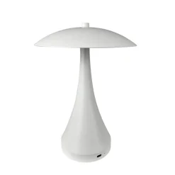 Online Vienna LED bordlampe / batterilampe, mat hvid Transportable Lamper|Terrasselamper