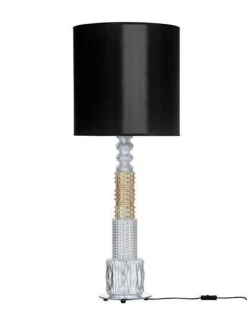 New Vintage bordlampe m/sort skærm Glas Lamper|Stue Lamper