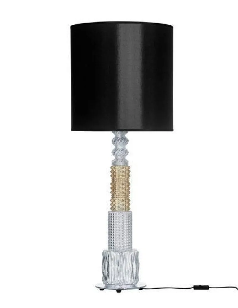 New Vintage bordlampe m/sort skærm Glas Lamper|Stue Lamper