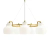 Sale VL Ringkrone 7 pendel, messing/blank opal Messinglamper|Hvide Lamper