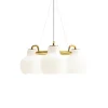 Online VL Ringkrone 3 pendel, messing/blank opal Messinglamper|Hvide Lamper