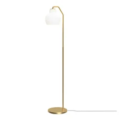 VL Ringkrone gulvlampe, messing/blank opal Messinglamper|Hvide Lamper